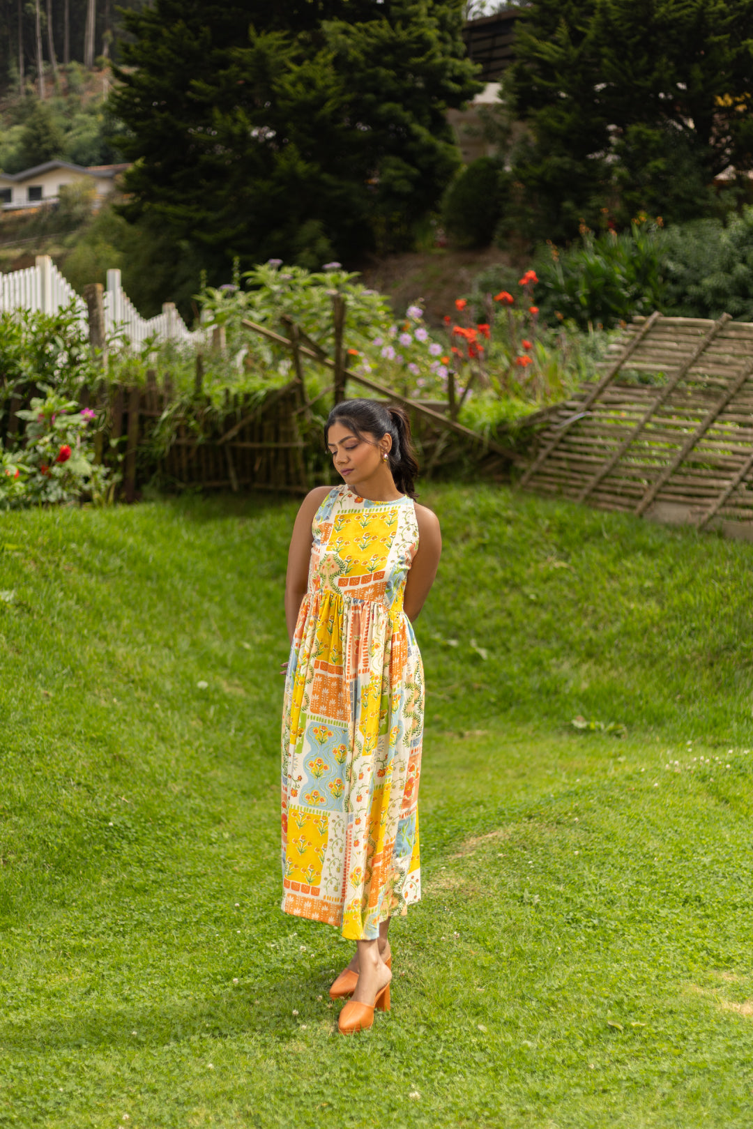 Clara Multicolour Fit & Flare Midi Dress