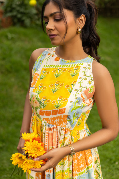 Clara Multicolour Fit & Flare Midi Dress