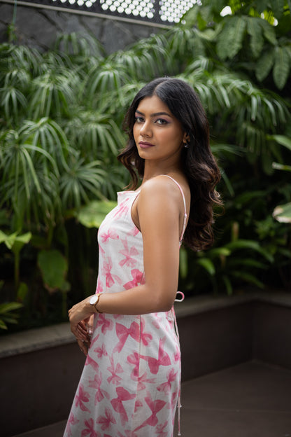 Peony Pink Floral Straight-Cut Maxi Dress