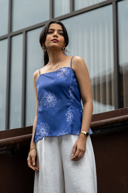 Avira Blue Floral Strappy Top