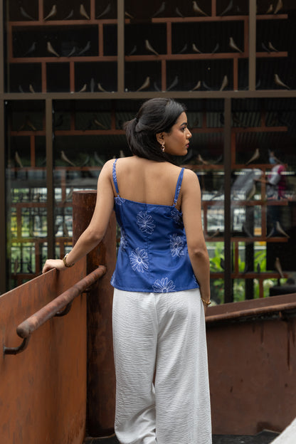 Avira Blue Floral Strappy Top