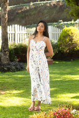 Zyra White Floral Flared Strap Dress