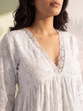 Celeste White Fit and Flare Lace Top