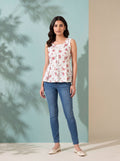 Primrose Schiffli Embroidered Fitted Peplum Top