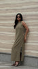 Sage Olive Calf-Length Straight Dress